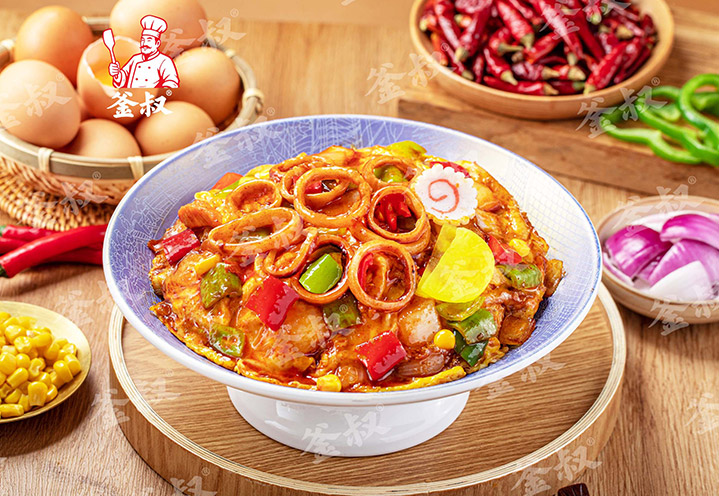 爆辣鱿鱼滑蛋饭