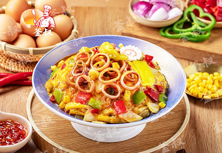 泡椒鱿鱼滑蛋饭