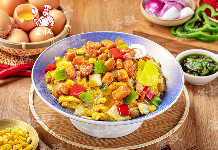 藤椒鸡丁滑蛋饭