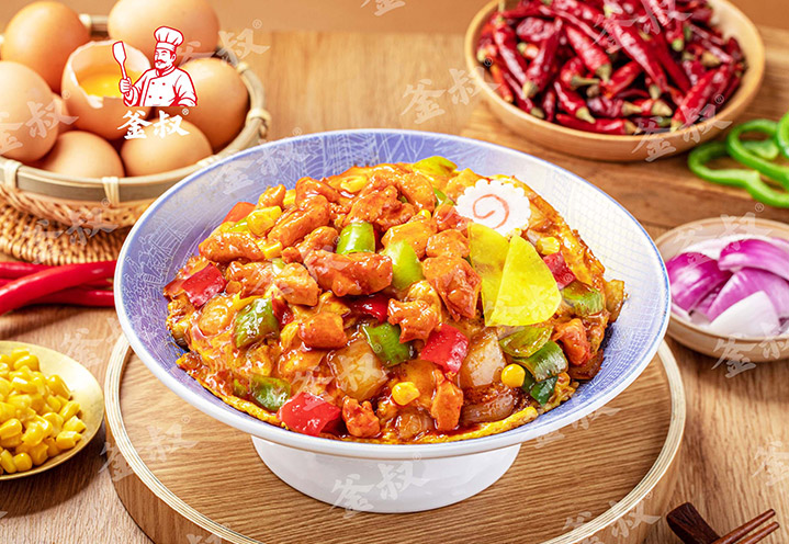 双椒鸡丁滑蛋饭